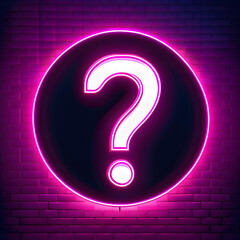 Naklejka premium Pink Neon Question Mark Icon: Eye-catching Symbol for Attention-Grabbing Designs(Generative AI)