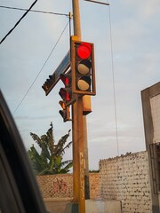 semáforos, rojo, detenerse, calle con semáforo, semáforo en esquina