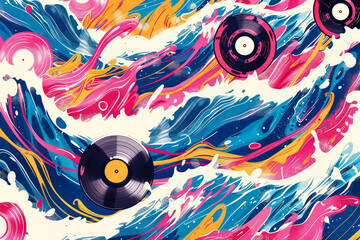 A retro-inspired wave pattern--each crest resembles a vinyl record.