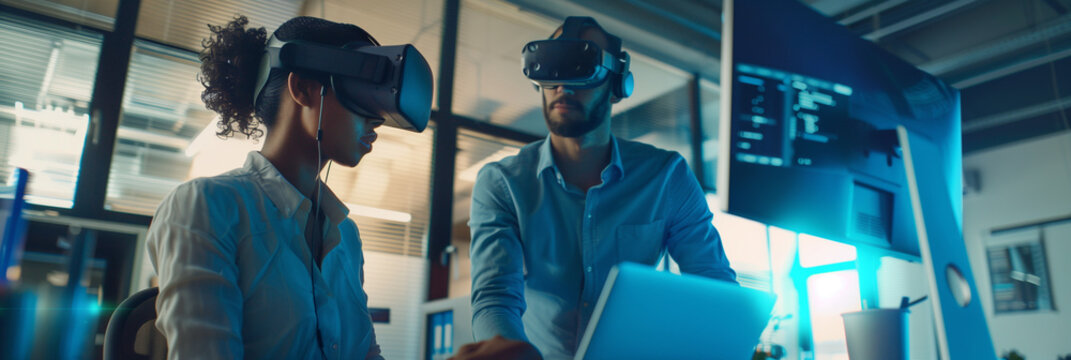 Innovative Professionals Engaging in VR Technology After Hours