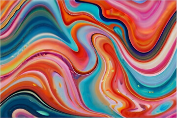 Fototapeta premium Experience the mesmerizing swirls and vibrant colors of an abstract marbling oil acrylic paint background.
