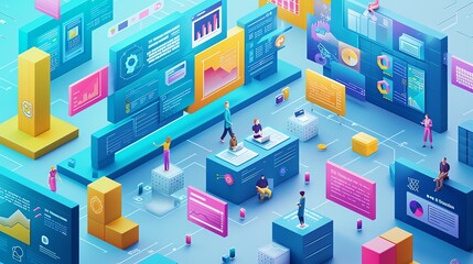 digital marketing isometric illustration