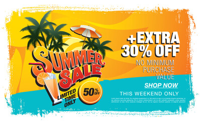summer sale banner vector illustration