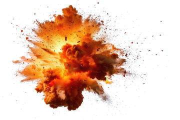 hot heavy explosion isolated on white or transparent png