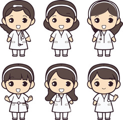 Cheerful Medical Team of Animated Characters Ready to Care