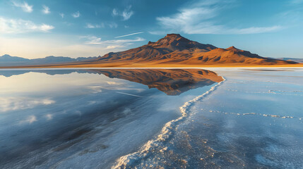 Salt flats and capture abstract patterns formed by salt deposits, showcasing the stark beauty of these environments