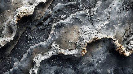 Abstract patterns in volcanic rock pools, emphasizing the unique textures and formations in geologically rich environments
