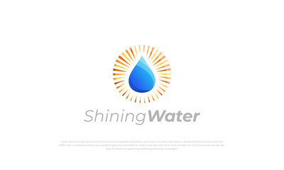 pictogram, logo mark combination of water drop and sunlight
