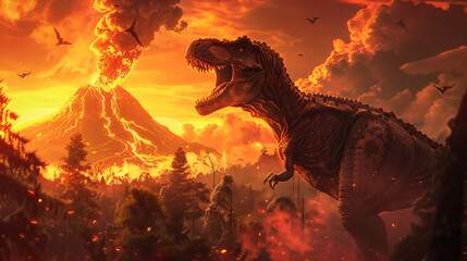 Tyrannosaurus and eruption