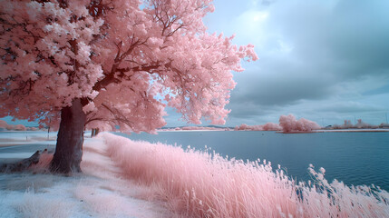 Wildlife in infrared, transforming natural settings into surreal and captivating landscapes with unique tonalities