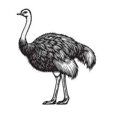recommend clip art: Line art of ostrich vector