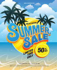 hot summer sale template banner design