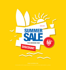hot summer sale template banner design