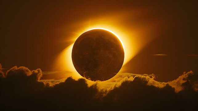 Landscapes during a solar eclipse, incorporating the celestial event into your natural surroundings - Powered by Adobe