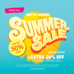 summer sale banner vector illustration