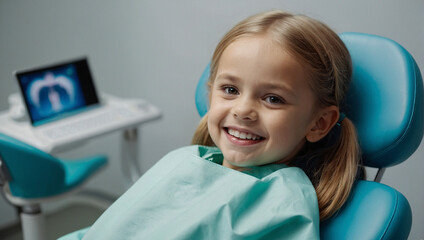Little girl at dentist 