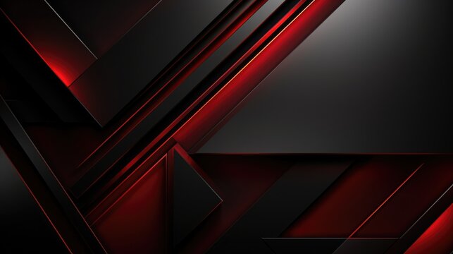 Black red color abstract modern luxury background. Geometric shape. Triangles, squares, rectangles, stripes, lines. Futuristic. 3d effect. Gradient