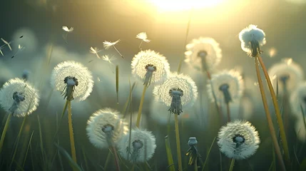  The delicate and ethereal nature of dandelion seed heads being carried away by the wind © Samira
