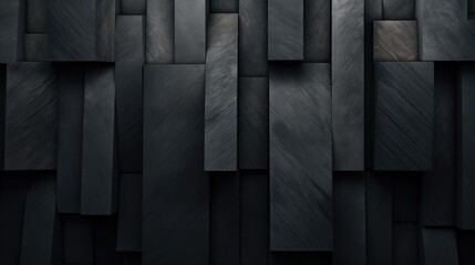 Corrugated rectangle geometric dark black anthracite stone concrete texture background - obrazy, fototapety, plakaty