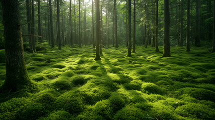 Forests with lush moss-covered floors. Capture the textures and shades of green in these serene...
