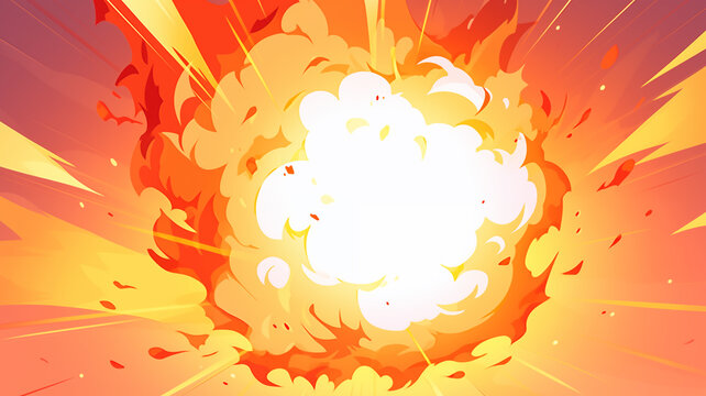 Hand drawn cartoon explosion flame illustration
