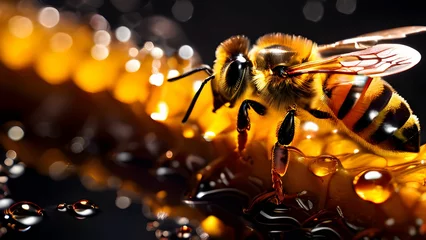 Fototapete Rund bee on a flower © Rupak