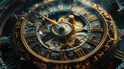 Obraz premium Time Wall clock. A beautiful and futuristic wallpaper of wall clock.