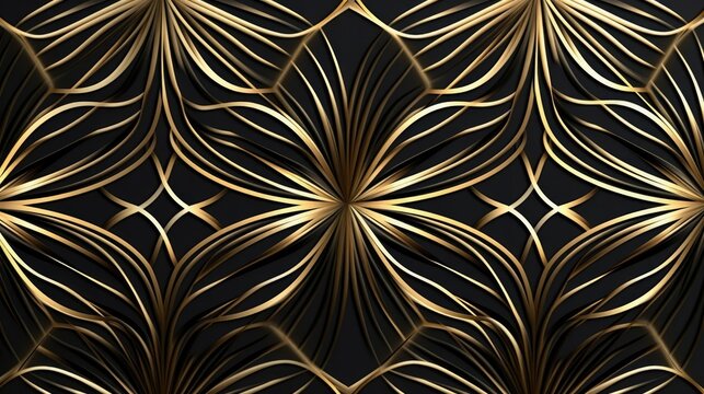 Luxury gold background pattern seamless geometric line floral circle abstract design