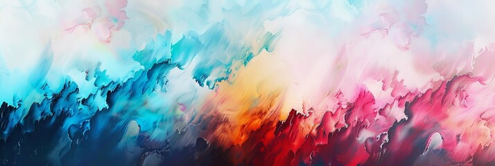 Ethereal background with abstract flowing ink in vibrant colors, creating a dreamlike cloud of hues...