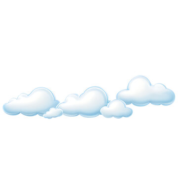 Cartoon clouds border with cheerful expressions Transparent Background Images 