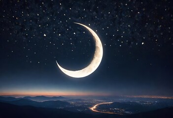 Obraz na płótnie Canvas moon and star