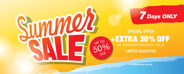 summer sale banner vector illustration