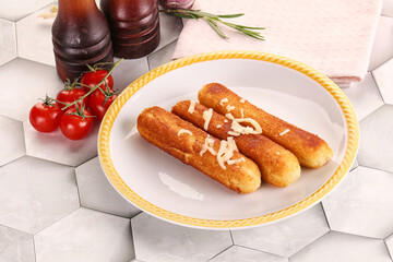 Fried cheese sticks for snack