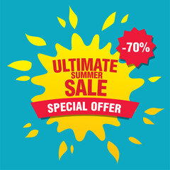 summer sale banner vector illustration