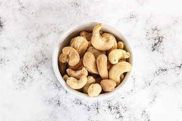 Cashew nuts heap in the bowl