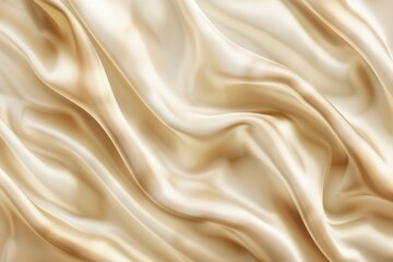Fototapeta premium Beautiful smooth elegant wavy beige light brown satin silk luxury cloth fabric texture