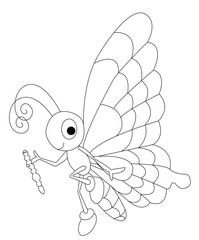 BUTTERFLY COLORING BOOK PAGE FOR KIDS