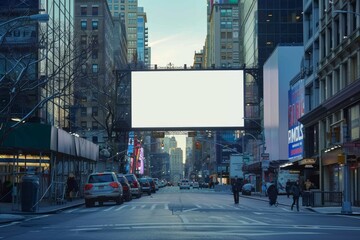 Billboard blank for outdoor advertising in the middle of Road