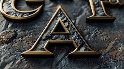 Letter"A" in gold with black colour 