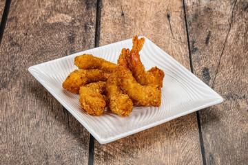 Delicous crispy shrimps appetizer snack