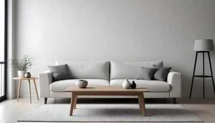 Fotobehang  Minimalist, modern, contemporary composition of living room  © Gia