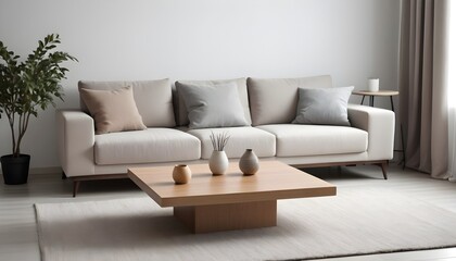 Fototapeta na wymiar Minimalist, modern, contemporary composition of living room 