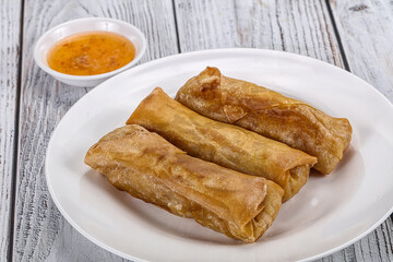 Traditional crispy fried stuffed springroll