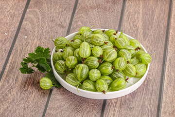 Sweet ripe gooseberries in the bowl