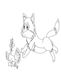 FOX COLORING BOOK PAGE FOR KIDS