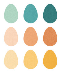 Cute speckled Easter egg clip art set with gradient colors in teal, orange, and yellow. Great for scrapbooking, holiday cards, and social media elements.