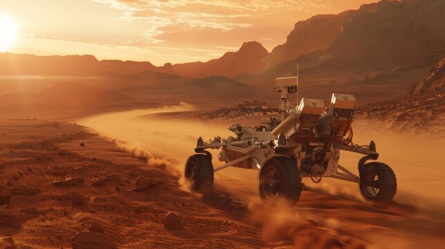 Space car in planet mars