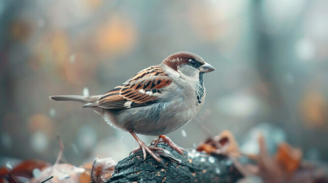 unique background design concept sparrow bird.