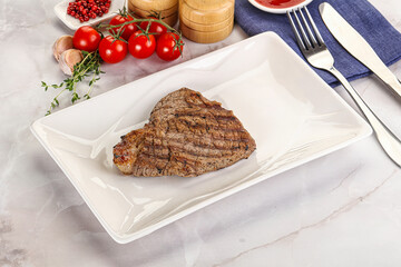 Grilled marble beef steak with sauce