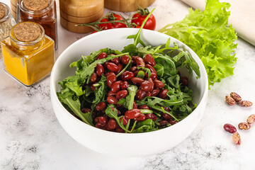 Red canned beans with arugula